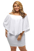 Plus Size Multiple Dressing Layered White Mini Dress